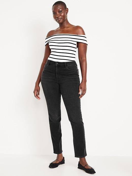 High-Waisted Wow Straight Jeans Product Image