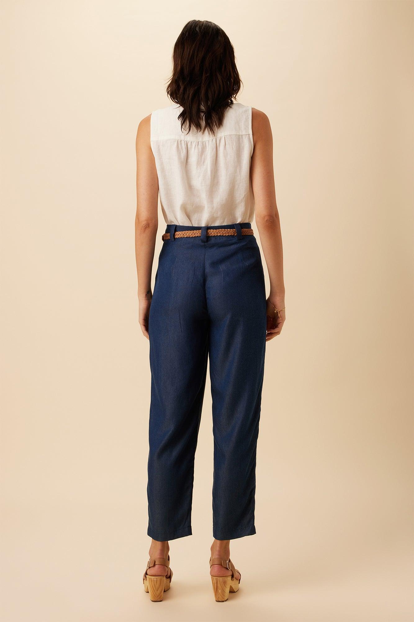 Larisa Denim Tencel Pant - Indigo Product Image