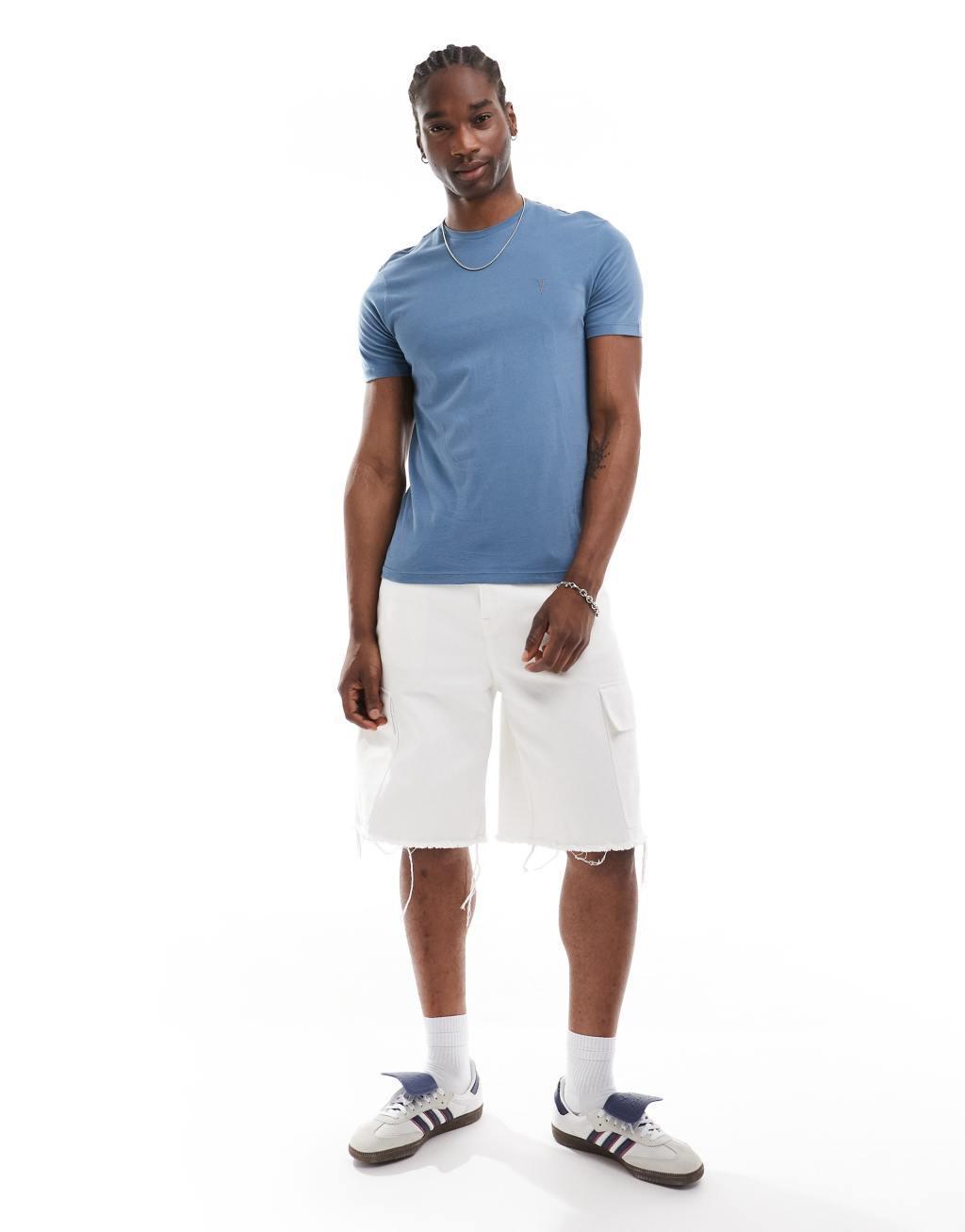 AllSaints Brace brushed cotton T-shirt in blue Product Image