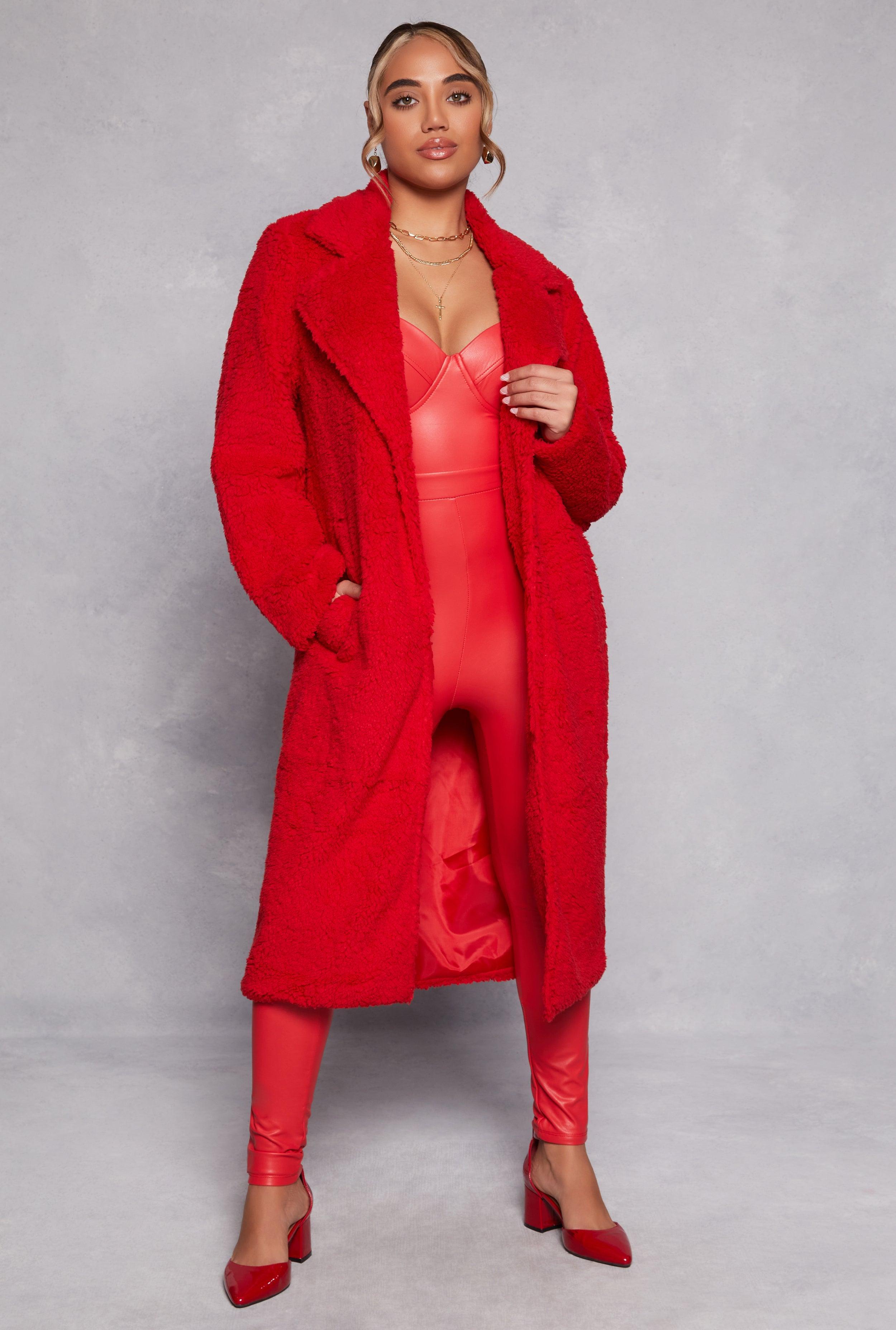 Womens Collared Sherpa Teddy Coat Product Image