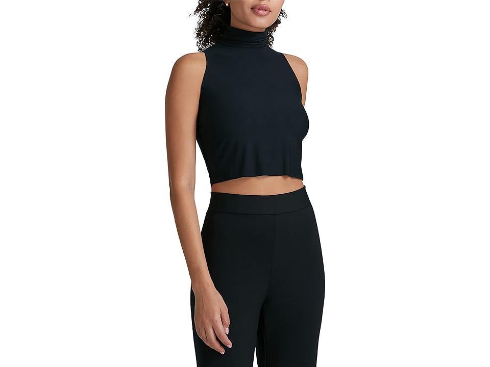 Commando Butter Sleeveless Cropped Turtleneck TS17 (Black) Women's Clothing Product Image