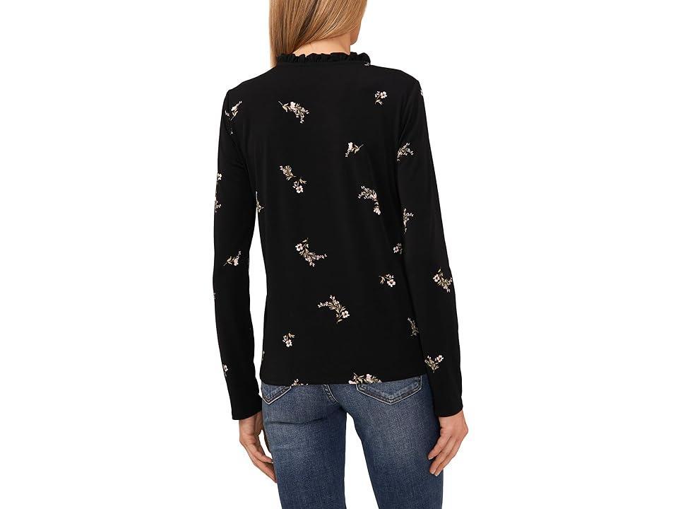 CeCe Long Sleeve Printed Knit Blouse (Rich ) Women's Clothing Product Image