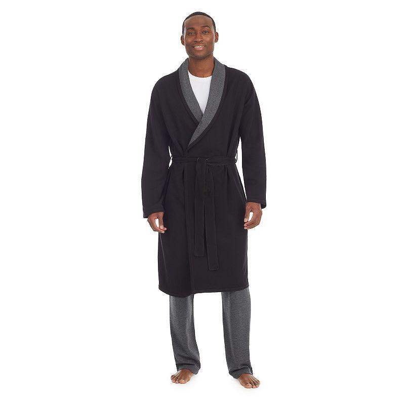 Mens Cuddl Duds Essentials Robe Black Product Image