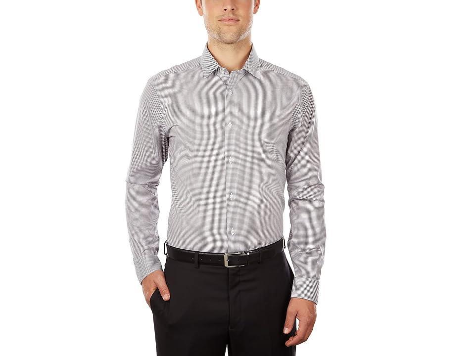 Calvin Klein Men's Dress Shirt Slim Fit Non Iron Gingham (Grey) Men's Long Sleeve Button Up Product Image