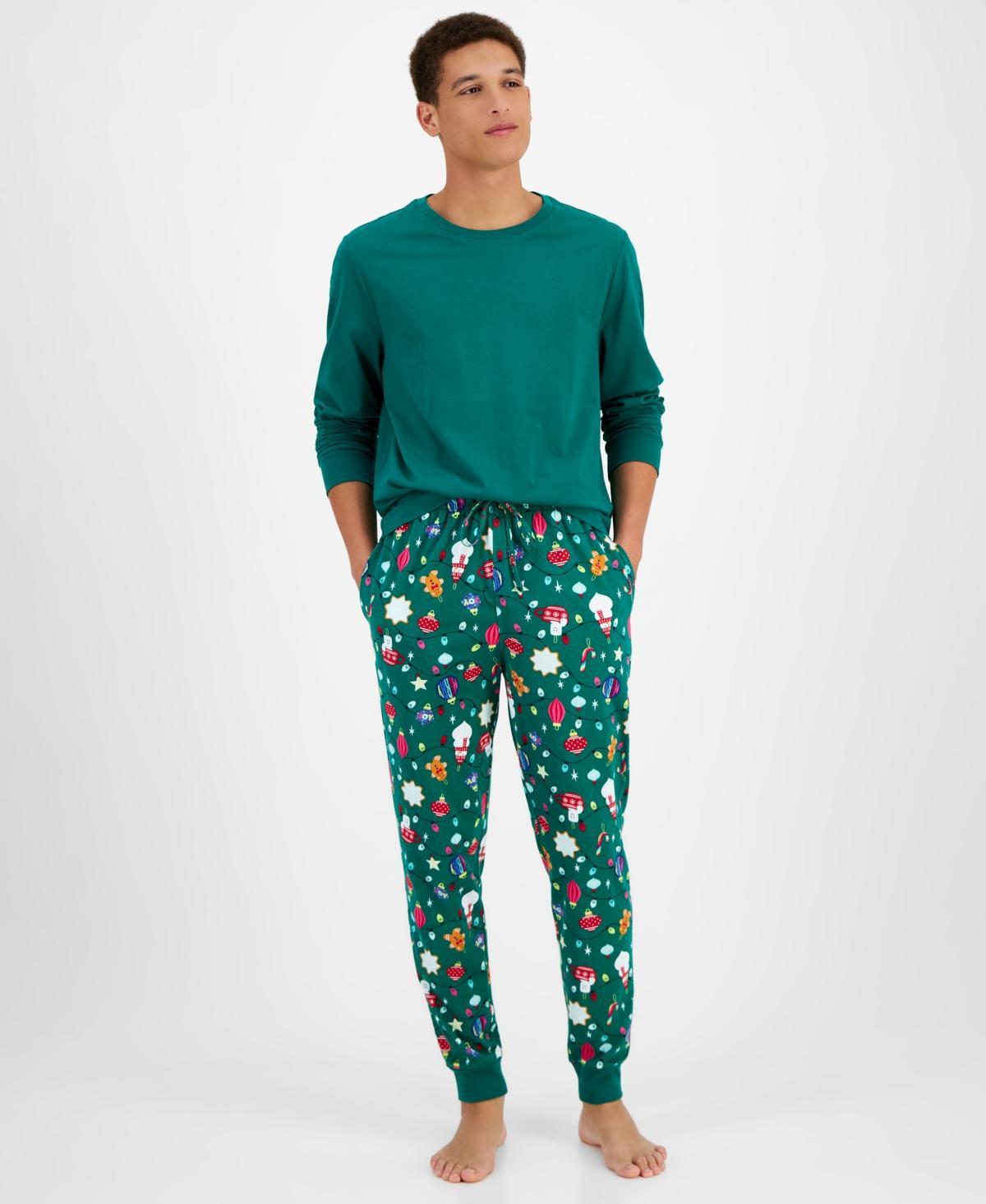 Holiday Lane Mens 2-Pc. Ornament Mix It Cotton Pajama Set, Created for Macys Product Image