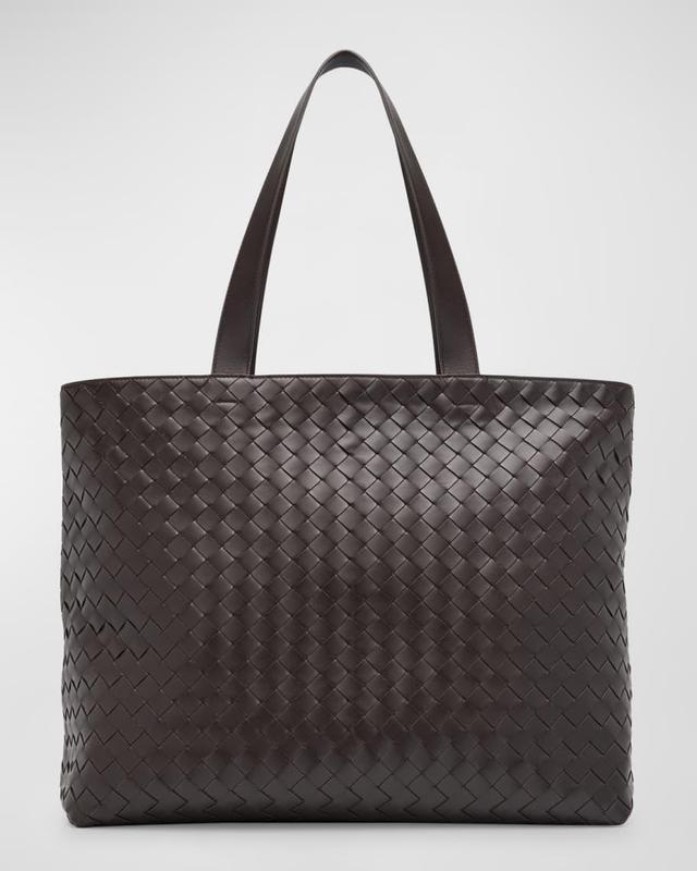 Men's Large Intrecciato Leather Tote Bag Product Image