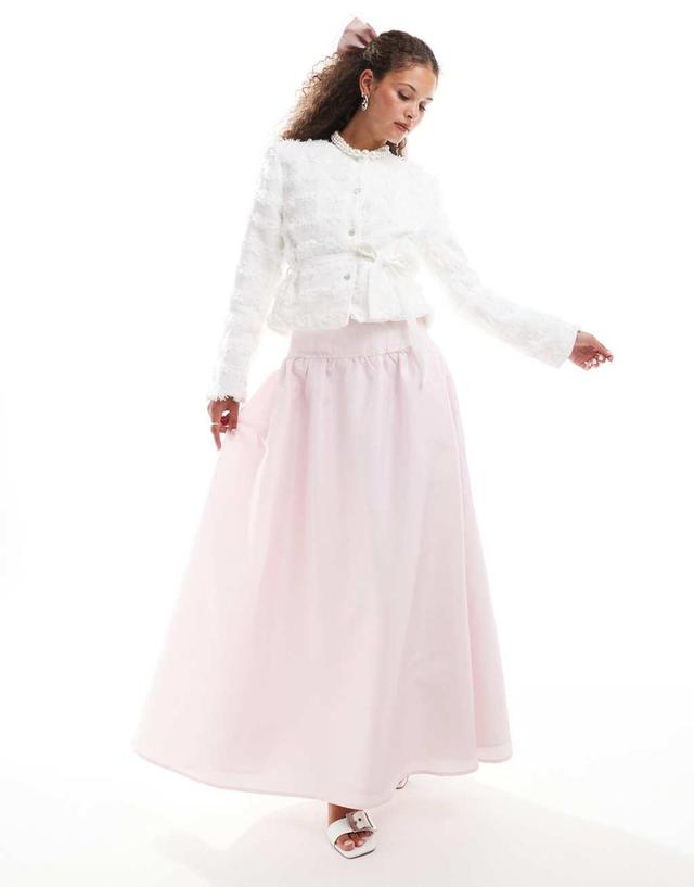 Sister Jane drop hem midaxi skirt in powder pink - part of a set Product Image