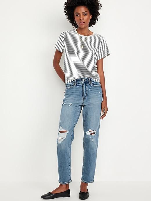 High-Waisted OG Straight Ripped Ankle Jeans Product Image