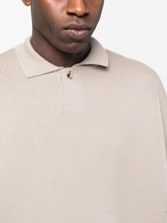 Wool Polo Shirt In Neutrals Product Image