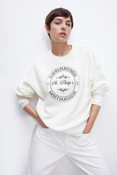 Oversized Sweatshirt with Motif Product Image