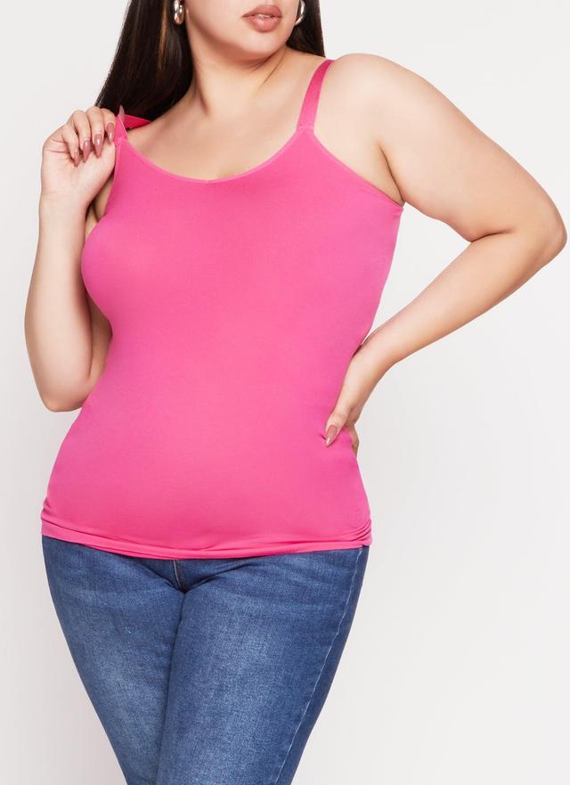 Womens Plus Size Rib Knit Seamless Tank Top Product Image