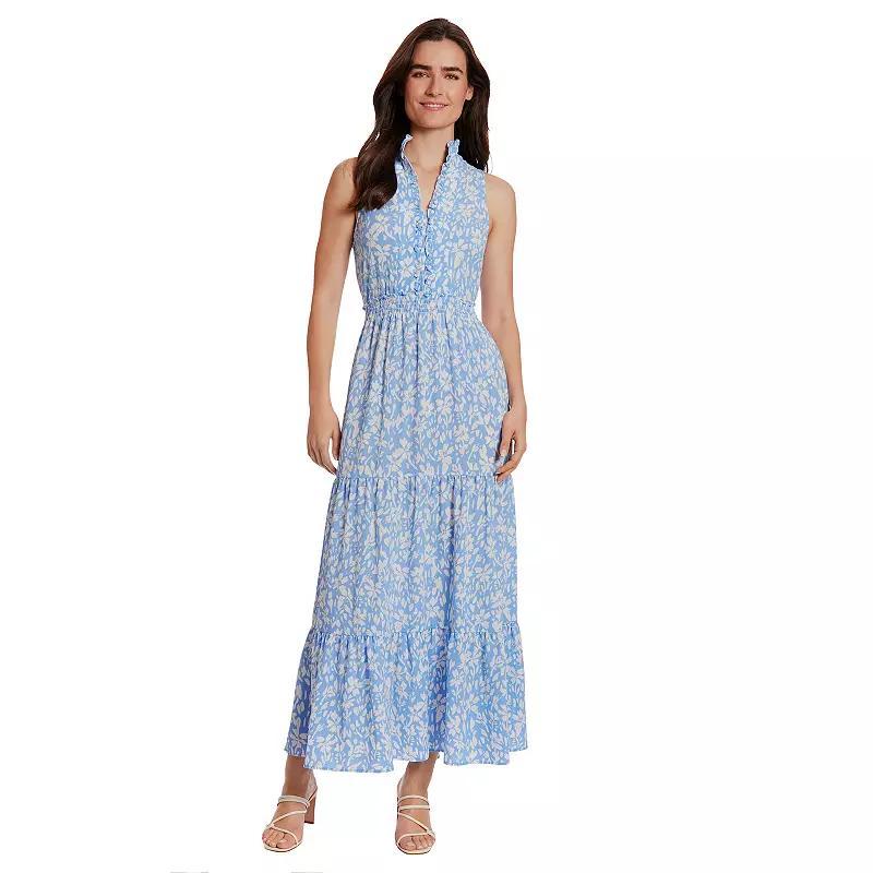 Womens London Times Floral Smocked-Waist Maxi Dress Product Image