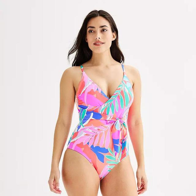 Womens Freshwater Sash Crossover One-Piece Swim Suit Product Image