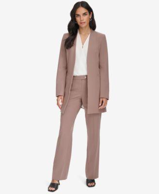 Calvin Klein Womens Open Front Topper Straight Leg Pants Product Image