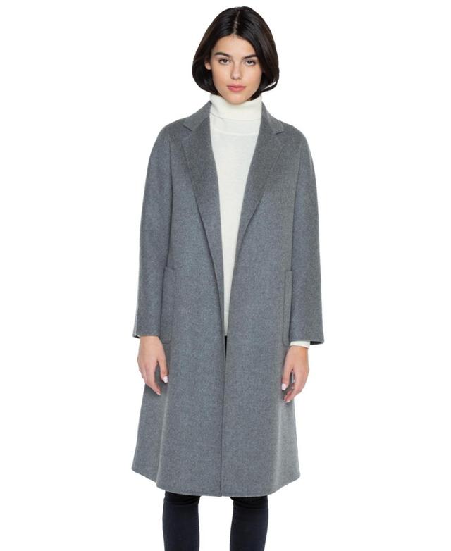 Jennie Liu Womens Cashmere Wool Double-faced Lapel Overcoat Product Image