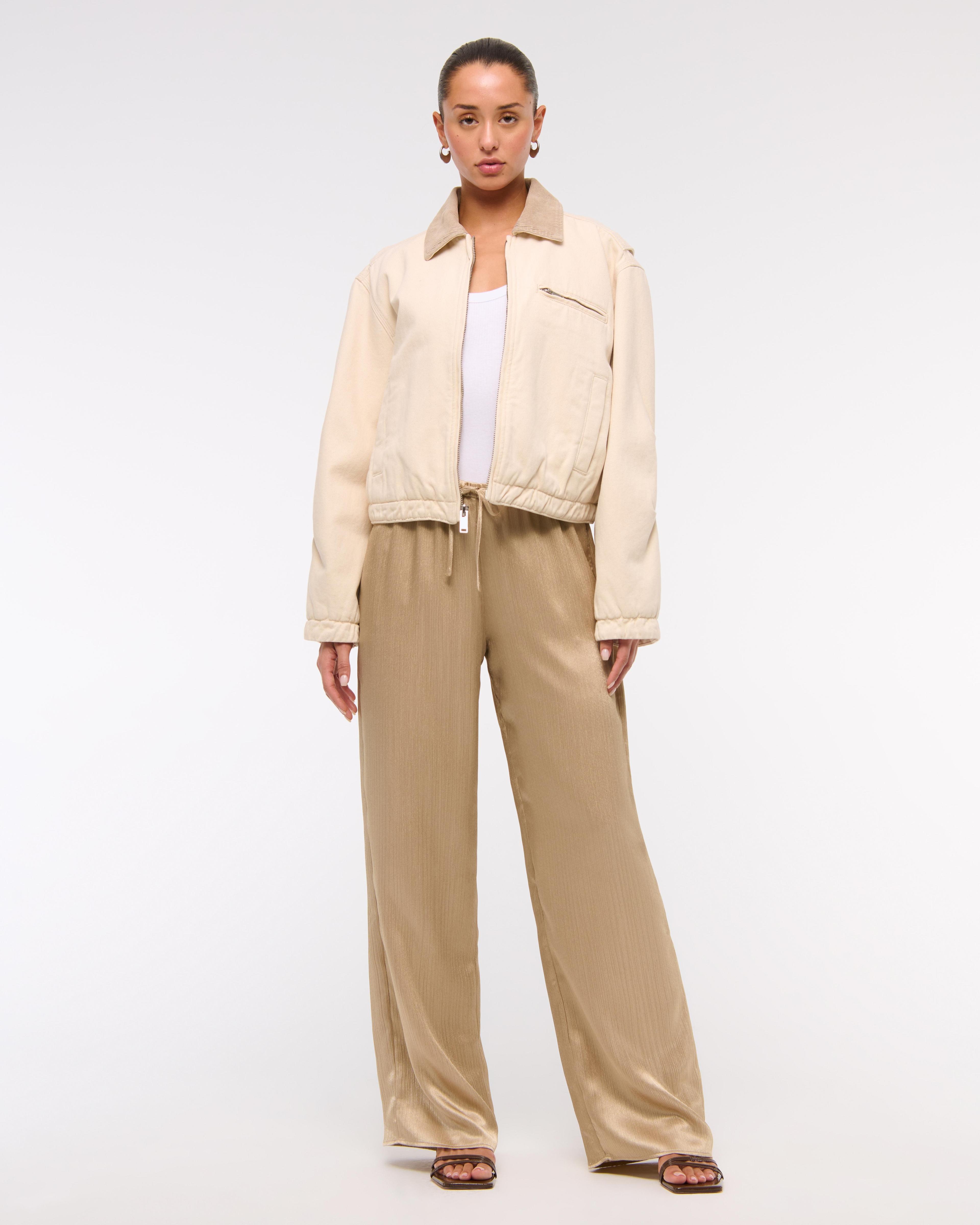 Textured Satin Pull-On Pant Product Image