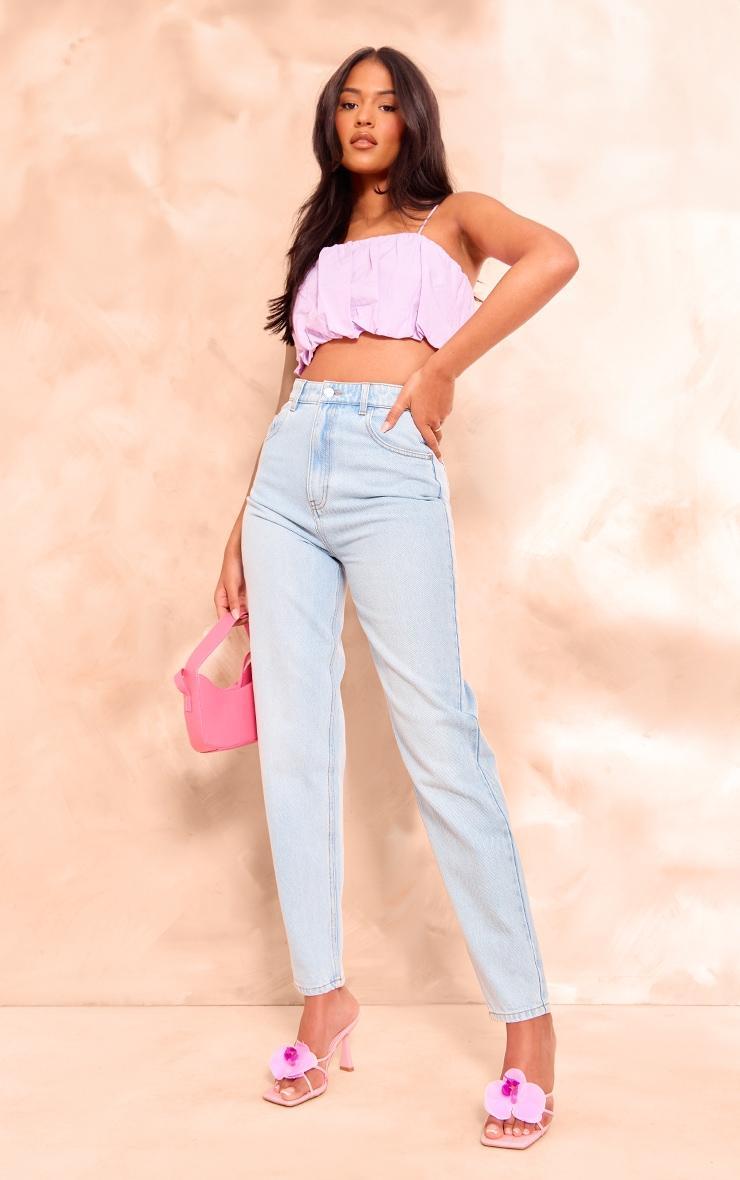 Tall Lilac Extreme Ruched Crop Top Product Image