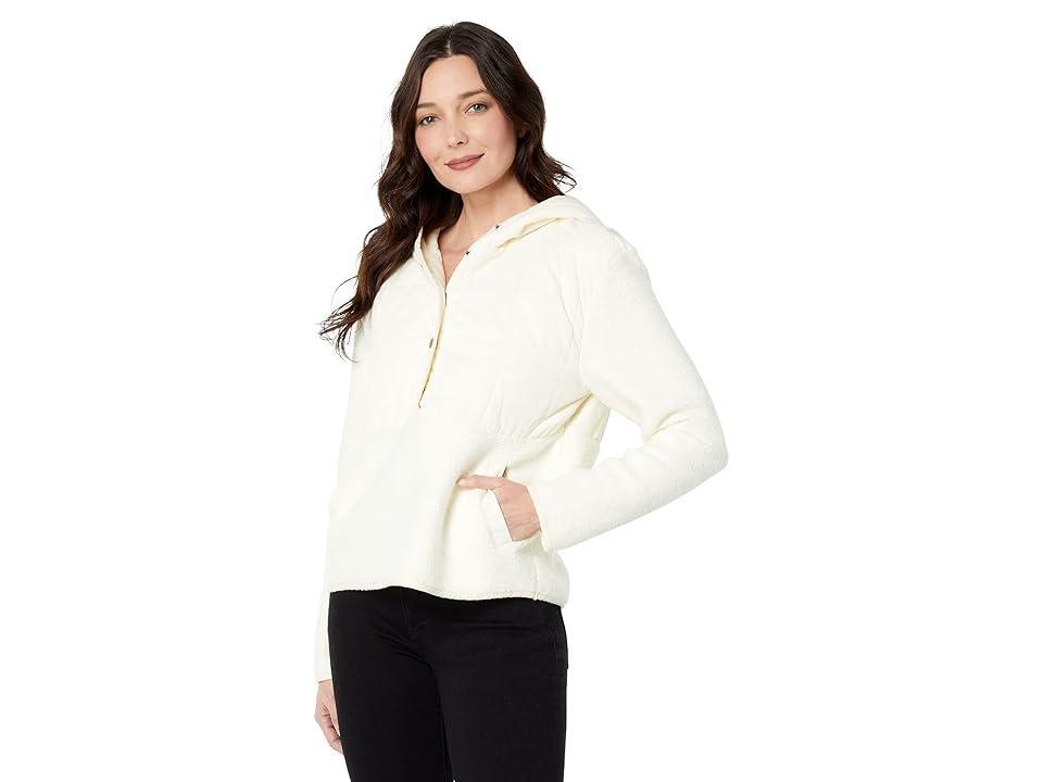 Mod-o-doc Knit Sherpa Long Sleeve Mix Media Hooded Pullover (Ivory) Women's Clothing Product Image