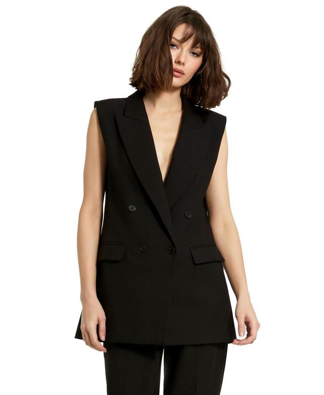 Womens Double-Breasted Sleeveless Blazer Product Image