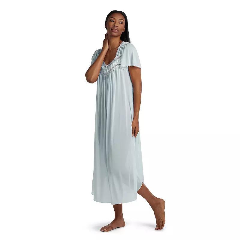 Womens Miss Elaine Essentials Silk Essence Tricot Short Sleeve Long Nightgown Product Image