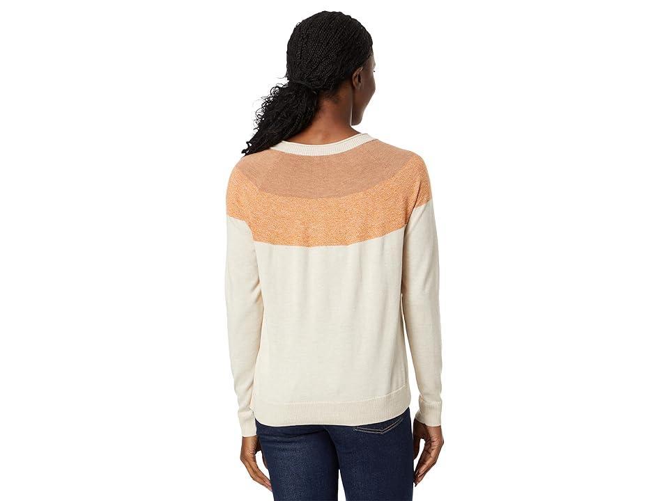 Smartwool Edgewood Color-Block Crew Sweater (Almond Heather) Women's Sweater Product Image