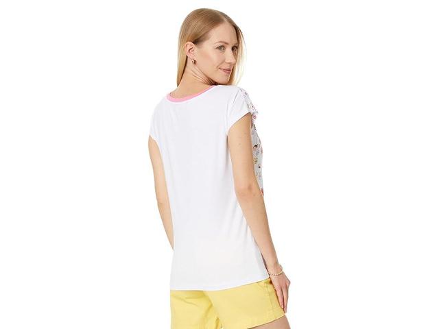 Tommy Hilfiger Floral Ombre Tee (Bright White Multi) Women's Clothing Product Image