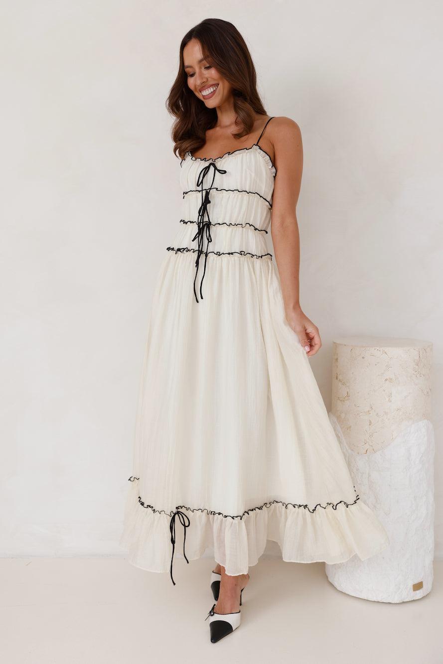 Season Beam Maxi Dress Beige Product Image