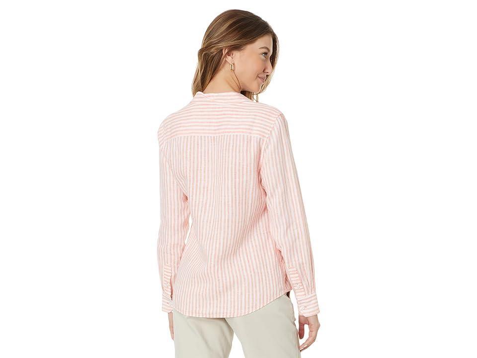 Tommy Bahama Ocean Surf Stripe LS Shirt (Passion Peach) Women's Clothing Product Image