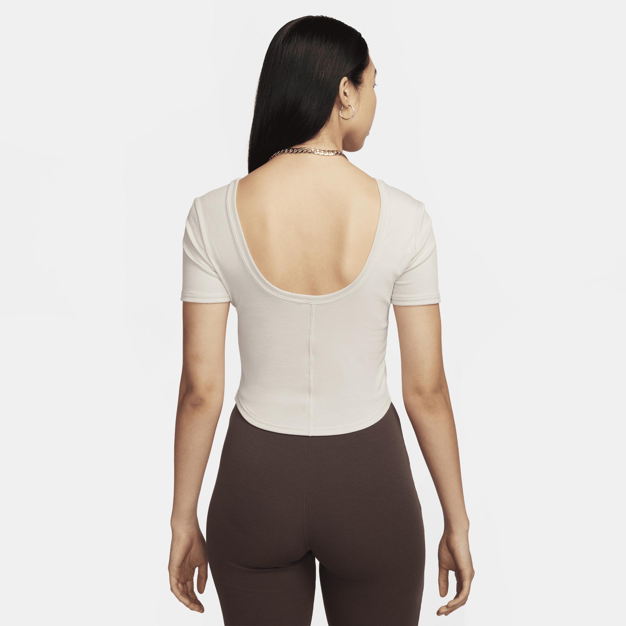 Women's Nike Sportswear Chill Knit Tight Scoop-Back Short-Sleeve Mini-Rib Top Product Image