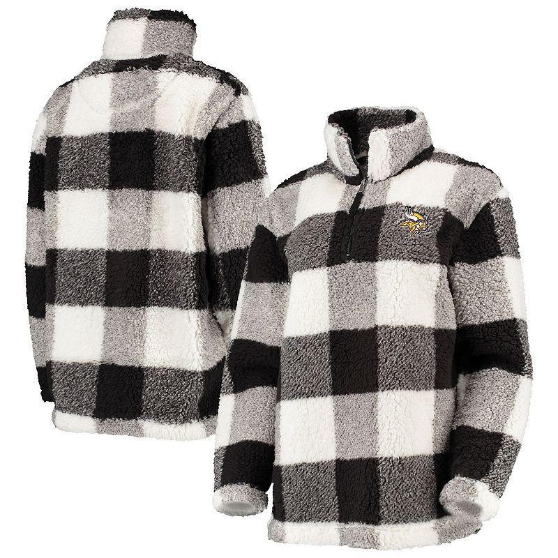 Womens G-III 4Her by Carl Banks Minnesota Vikings Sherpa Plaid Quarter-Zip Jacket Product Image