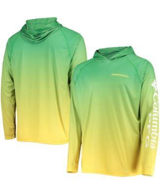 Mens Columbia PFG Oregon Ducks Terminal Tackle Omni-Shade UPF 50 Long Sleeve Hooded Top Product Image