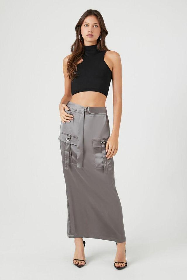 Satin Cargo Maxi Skirt | Forever 21 Product Image