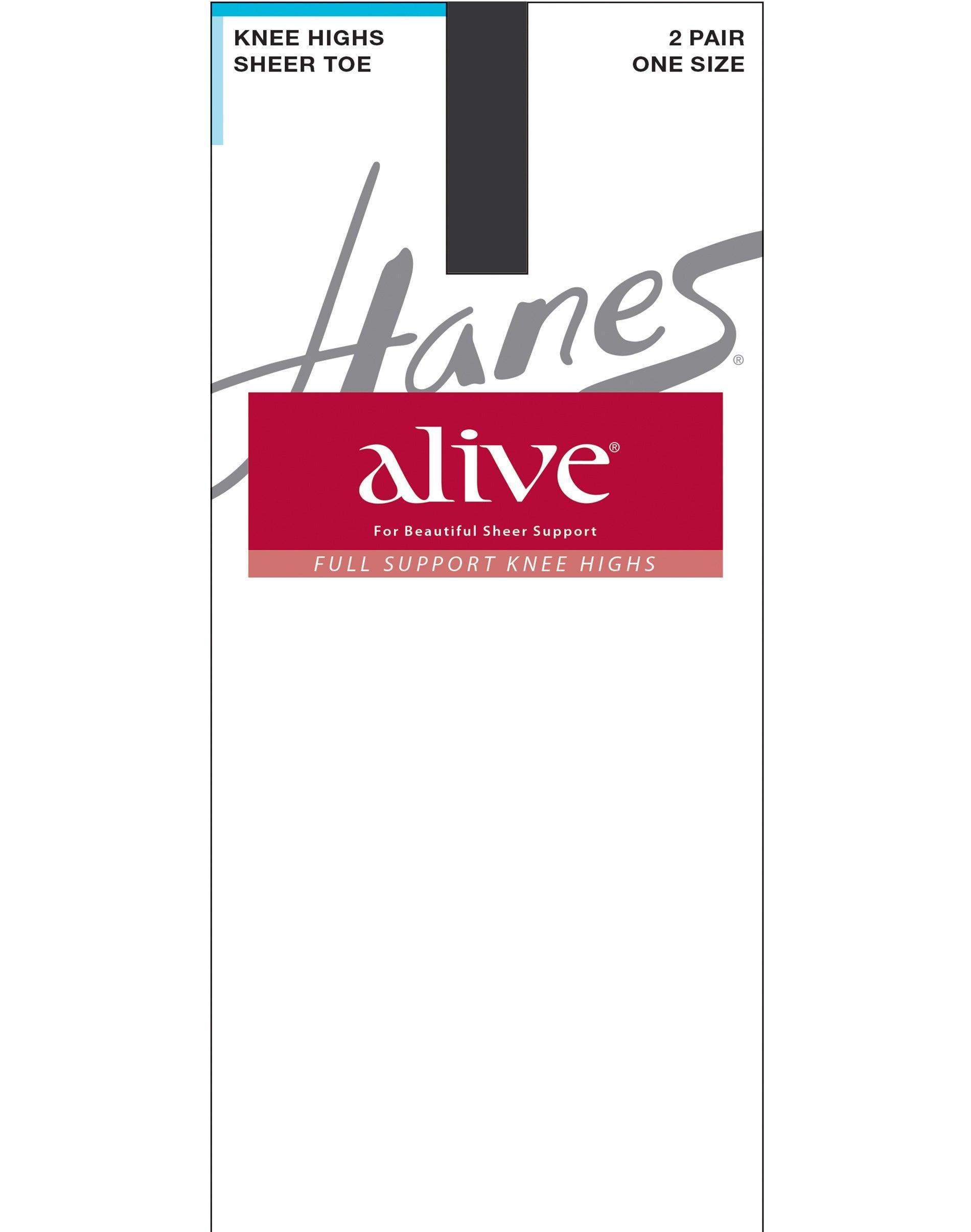 Hanes Alive 2-pk. Full Support Knee-High Pantyhose 0A446, Womens Product Image