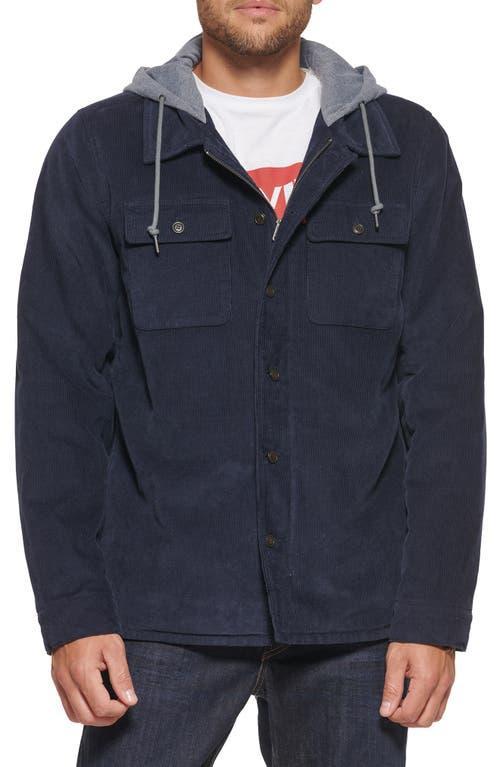 Mens Levis Corduroy Sherpa-Lined Hooded Shacket Red Product Image