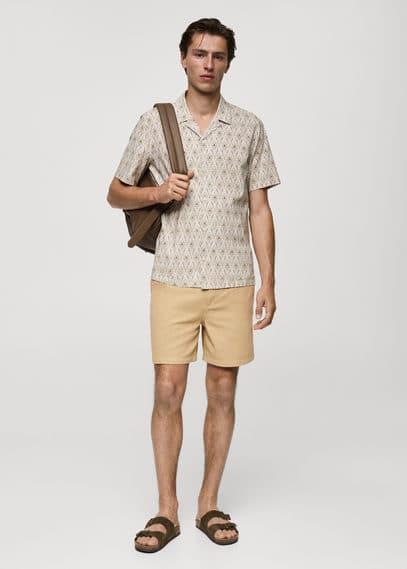 MANGO MAN - Pockets cotton Bermuda shorts ochreMen Product Image