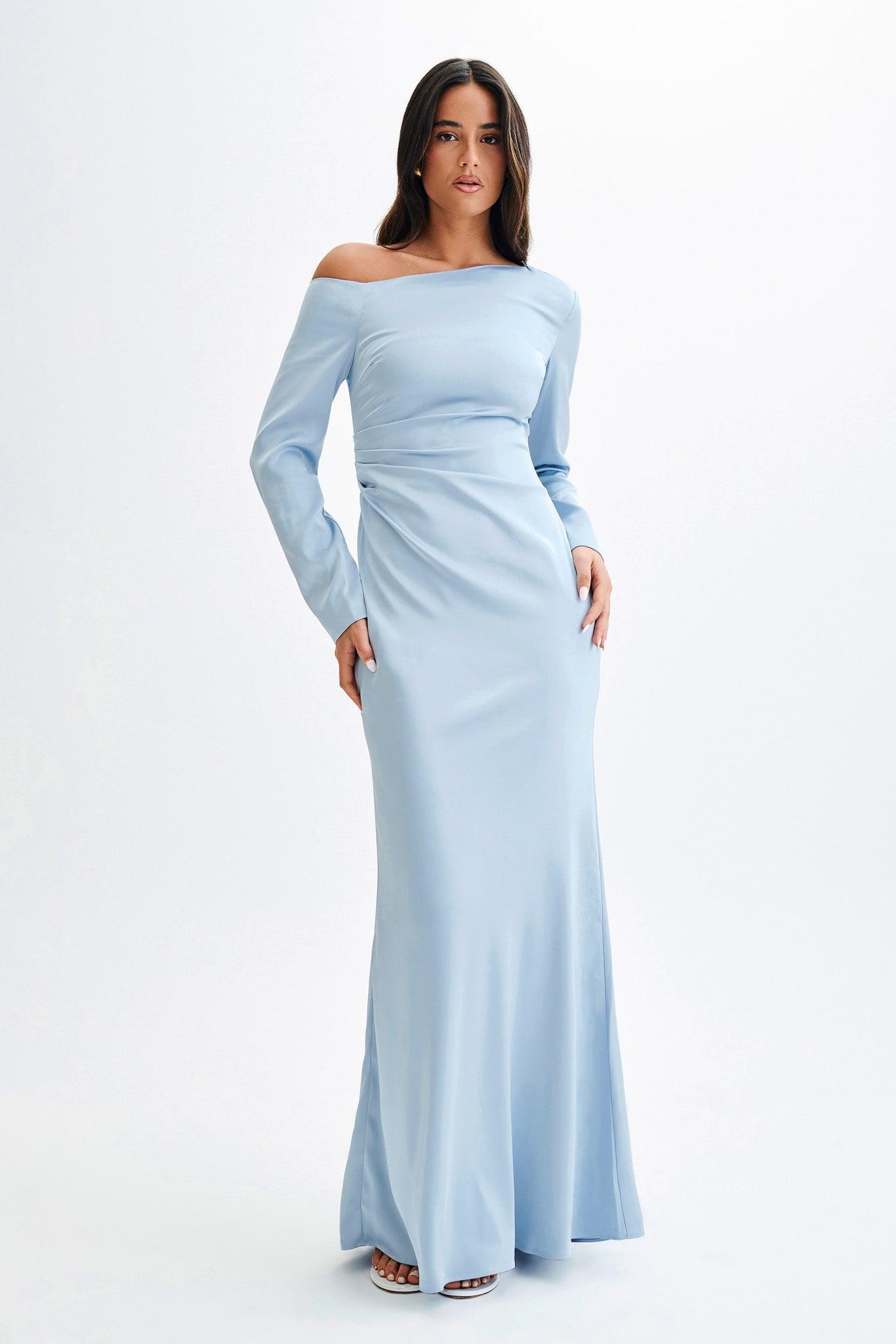 Avery Long Sleeve Maxi Dress - Cornflower Blue Product Image