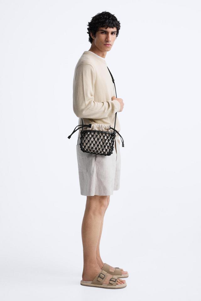 MINI LEATHER MACRAMÉ CROSSBODY BAG Product Image