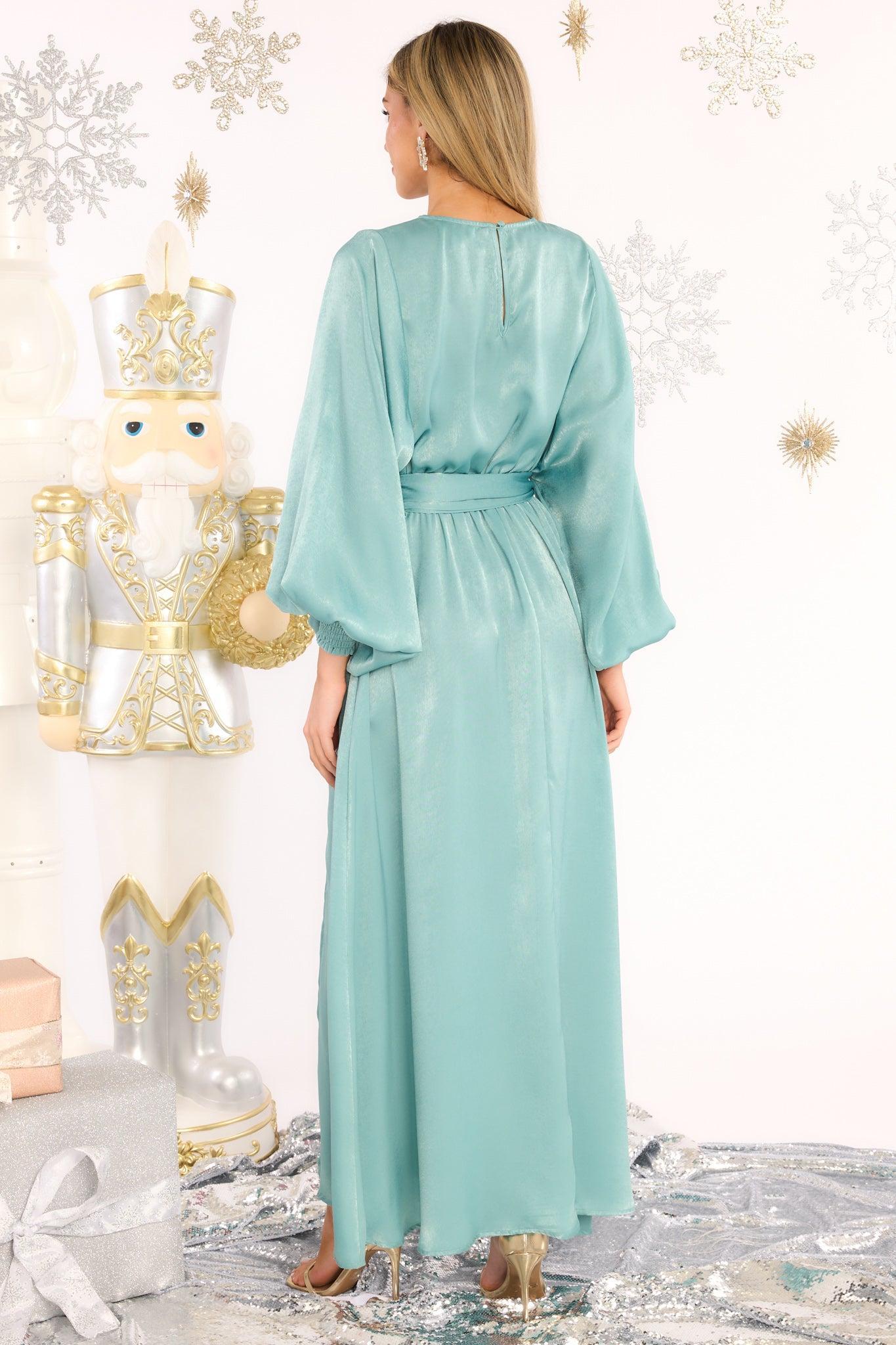 Aura Like A Princess Seafoam Maxi Dress Green Product Image