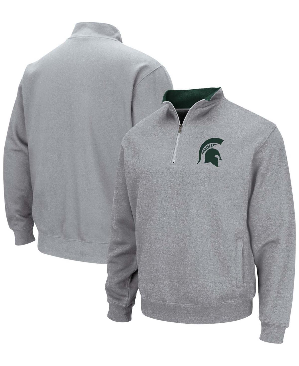 Mens Colosseum Heathered Gray Mississippi State Bulldogs Tortugas Team Logo Quarter-Zip Jacket Product Image