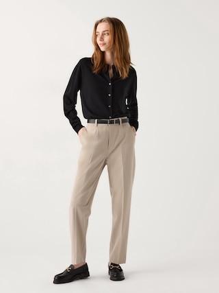 Womens Smart Ankle Pants 2-Way Stretch Beige 2XS UNIQLO US Product Image