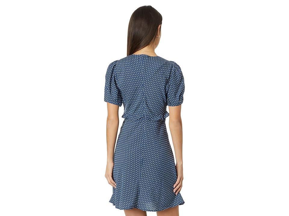 Madewell Puff-Sleeve Ruffle Mini Dress in Polka Dot (Curfew) Women's Dress Product Image