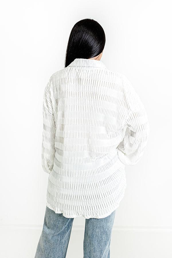 Champagne Season Pleated Top in White Product Image