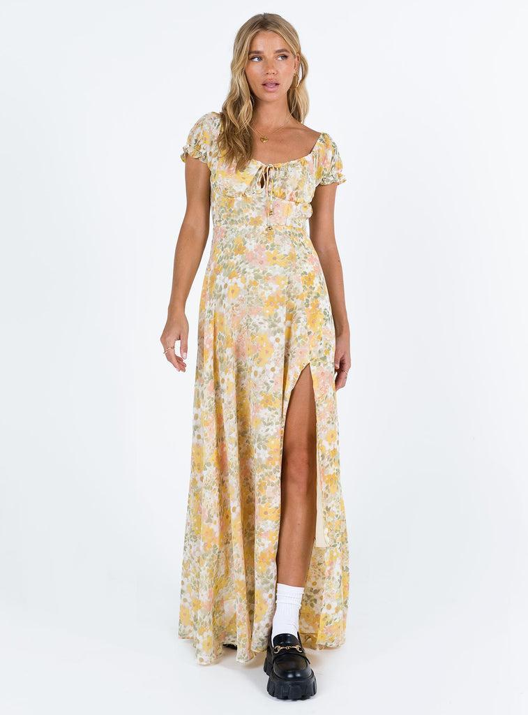 Masuda Maxi Dress Yellow Floral Product Image