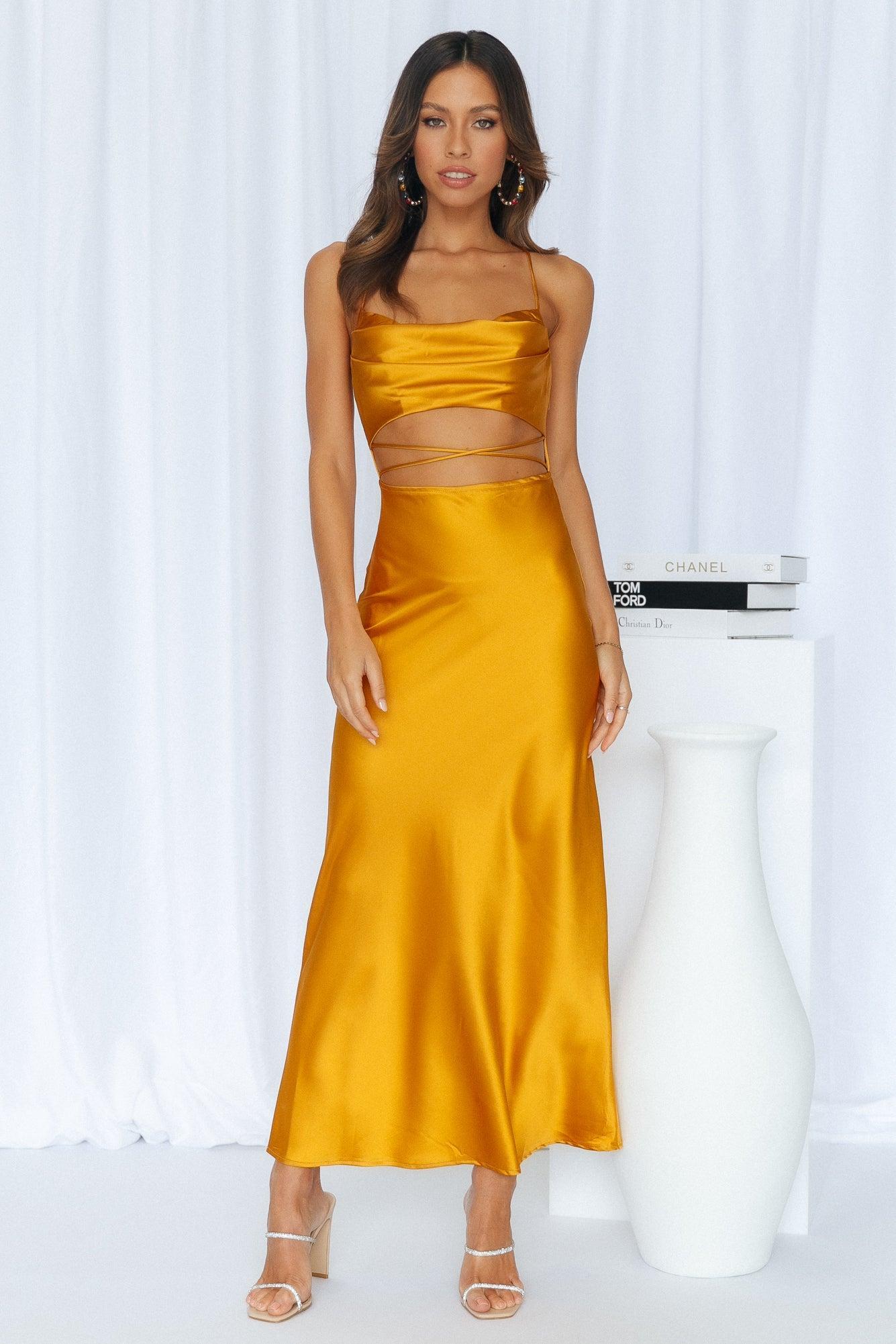 Made Love Midi Dress Golden Product Image