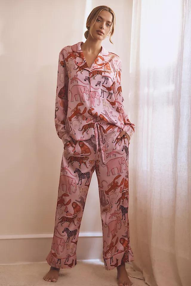 Karen Mabon Long-Sleeve Pink Animals Pajama Set Product Image