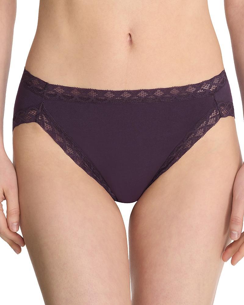 Natori Bliss Lace-Trim Cotton French-Cut Brief Underwear 152058 Product Image