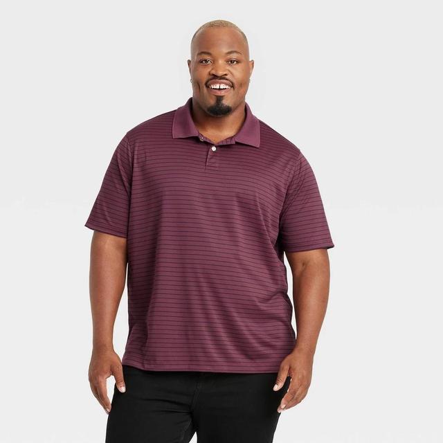 Mens Big & Tall Short Sleeve Performance Polo Shirt - Goodfellow & Co Burgundy 4XL Product Image