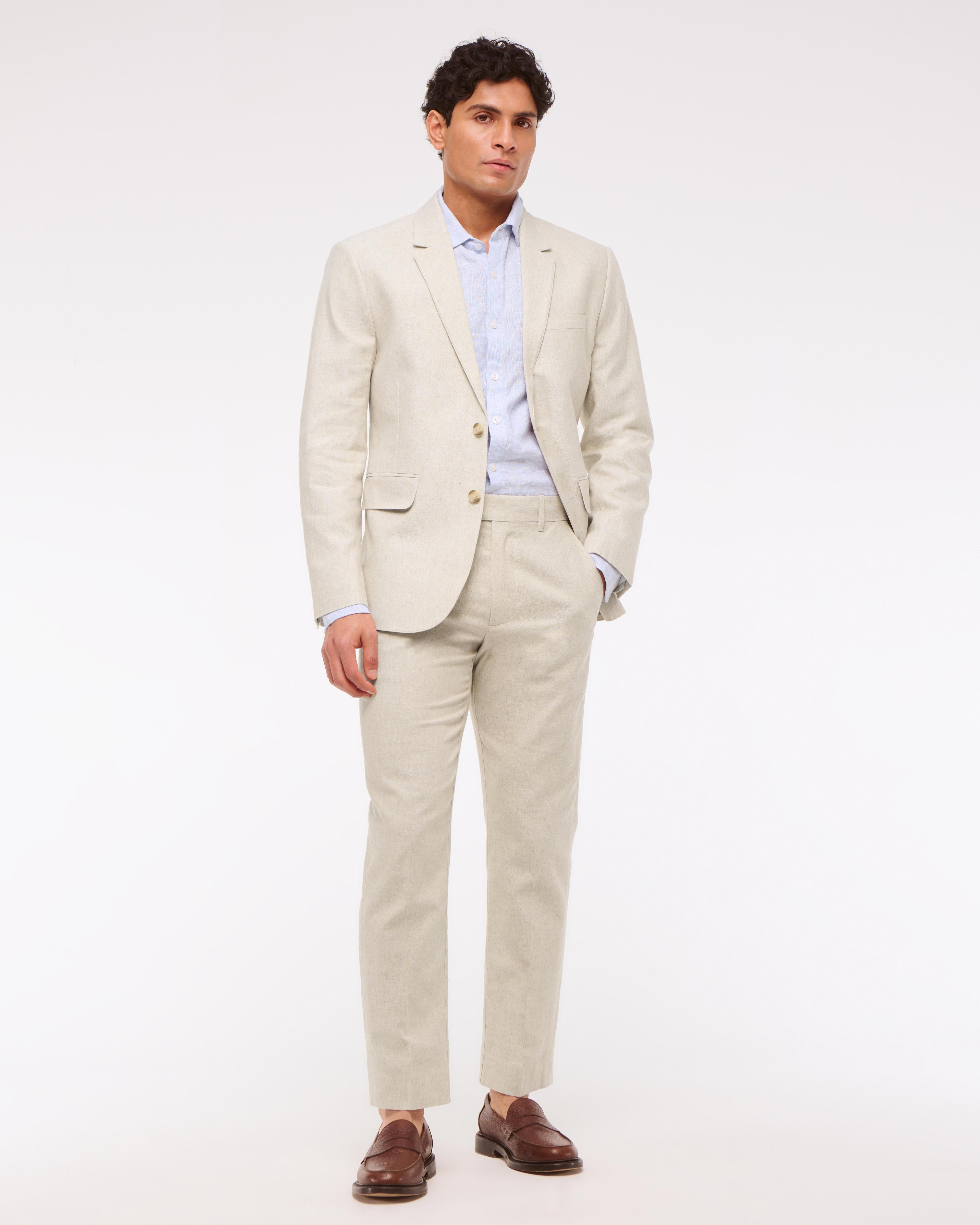 The A&F Collins Tailored Classic Linen-Blend Blazer Product Image