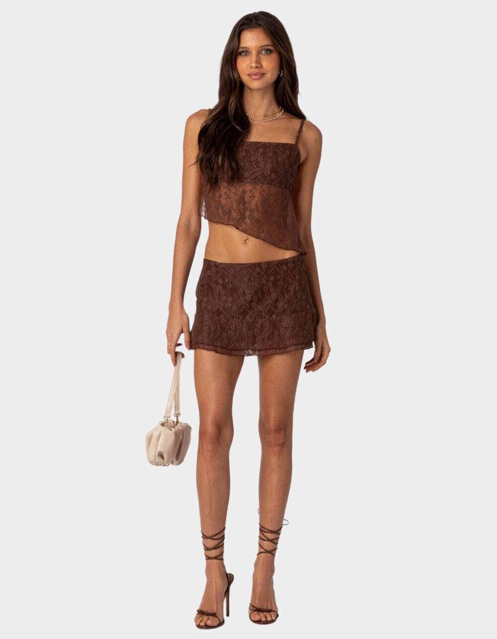 EDIKTED Lyra Lace Womens Mini Skirt Product Image