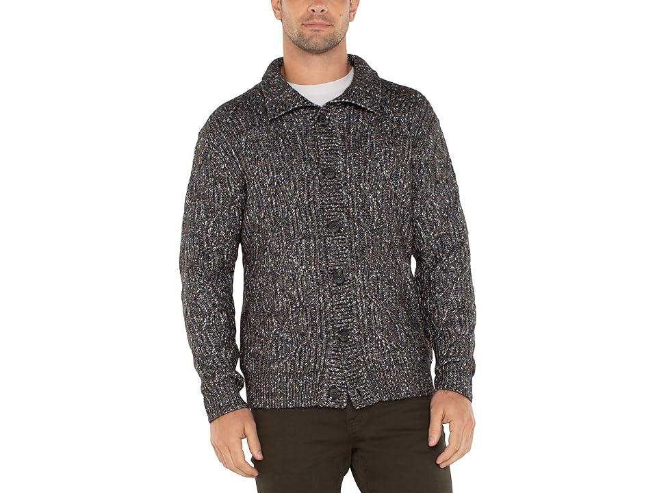 Liverpool Los Angeles Button Cardigan Sweater (Olive Multi) Men's Sweater product image